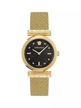 Часы Versace Regalia Goldtone из нержавеющей стали Versace, черный