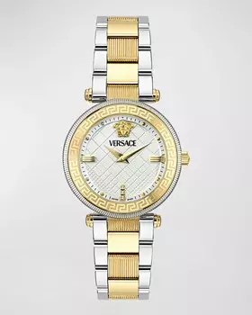 Часы Versace Reve, 35 мм, с ремешком-браслетом, двухцветные, цвет Two Tone