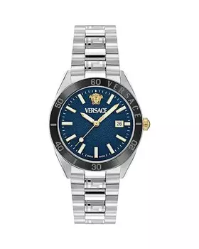 Часы Versace V Dome, 42 мм, серебряный