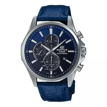 Часы Waterproof EDIFICE Sapphire Crystal Blue Gradient Mens Blue Analog, синий