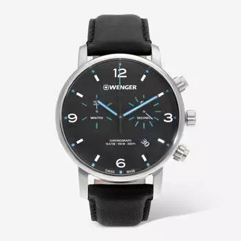 Часы Wenger Swiss Army мужские 01.1743.120 Urban Metro Chrono с черным циферблатом 44 мм