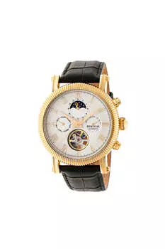 Часы Winston Semi-Skeleton с кожаным ремешком Heritor Automatic, белый