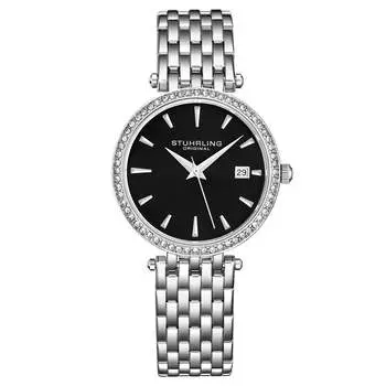 Часы женские Stuhrling Original, серебряный/черный