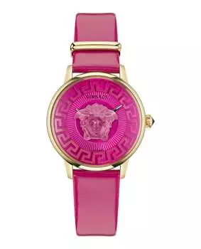 Часы женские Versace, цвет pink/ip yellow gold/pink