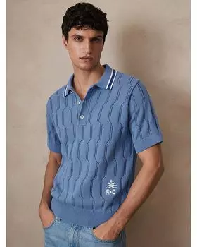 CHE Oasis Pointelle Polo с отделкой REISS, синий