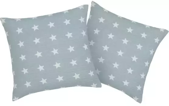 Чехлы для подушек мой дом "Чехлы на подушки Yolanda в звездном дизайне, сертифицированы OEKO-TEX", (2 шт.), с стежкой My home 50х50 см, цвет mint