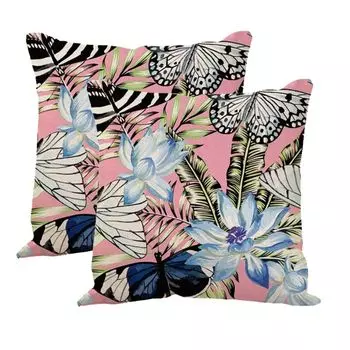 Чехлы для подушек Sqaure, упаковка из 2 шт., 45 см, летние декоративные льняные чехлы для гостиной, загородного дома, улицы, современные чехлы для дивана, дивана, стула, кровати, 15 # CANDeal