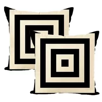 Чехлы на подушки 45 см x 45 см Набор из 2 геометрических декоративных чехлов в стиле бохо Бежевый льняной чехол для дивана Спальня Дома Патио Квадратные наволочки 8 # CANDeal
