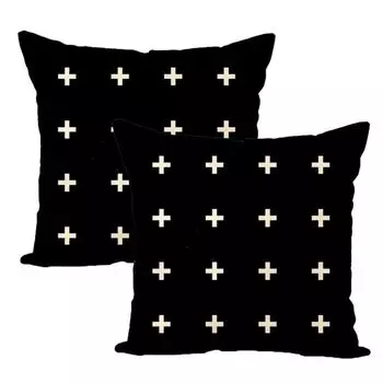 Чехлы на подушки 45 см x 45 см Набор из 2 геометрических декоративных чехлов в стиле бохо Бежевый льняной чехол для дивана Спальня Дома Патио Квадратные наволочки 10 # CANDeal