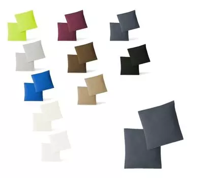 Чехлы на подушки Чехлы на подушки в двойной упаковке на молнии, высококачественный трикотаж, высококачественный антрацит, 80 x 80 см Sdseetraum