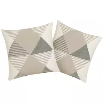 Чехлы на подушки для домашних дел «Maris 2 шт., подходят зимой и летом, с застежкой-молнией, чехол на подушку, материал: 50 % переработанный хлопок и 50 % полиэстер Home Affaire, бежевый