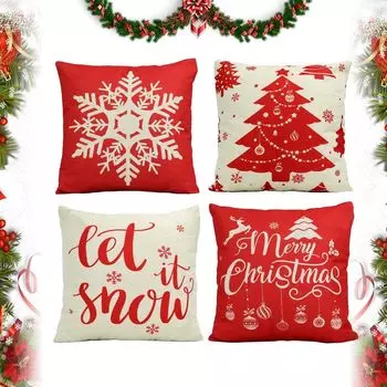 Чехлы на подушки Freetoo 50 x 50 см, чехол на подушку, набор из 4 чехлов, льняной вариант для декоративных подушек, декоративные подушки, диванные подушки, диванные подушки, чехлы на молнии, бежевый