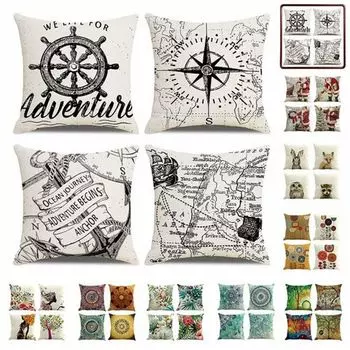 Чехлы на подушки Freetoo 50 x 50 см, чехол на подушку, набор из 4 чехлов, льняной вариант для декоративных подушек, декоративные подушки, диванные подушки, диванные подушки, чехлы на молнии, бежевый