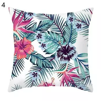Чехлы на подушки мягкая текстура пылезащитный полиэстер зеленые тропические листья наволочка мебельные аксессуары-4 Stuttg