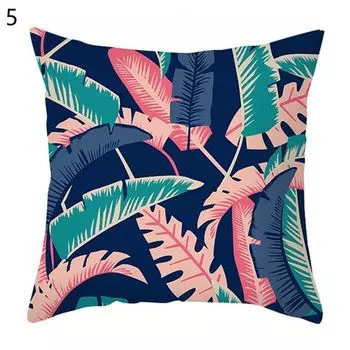 Чехлы на подушки мягкая текстура пылезащитный полиэстер зеленые тропические листья наволочка мебельные аксессуары-5 Stuttg