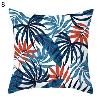 Чехлы на подушки мягкая текстура пылезащитный полиэстер зеленые тропические листья наволочка мебельные аксессуары-8 Stuttg