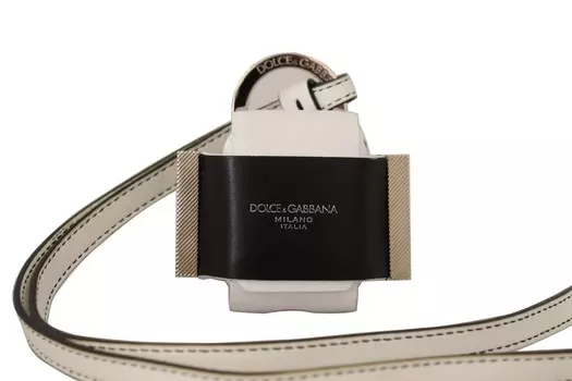 Чехол для Airpods из шикарной кожи в монохромном исполнении Dolce & Gabbana, черно-белый