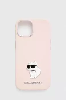 Чехол для айфона 15 / 14 / 13 6.1'' Karl Lagerfeld, розовый