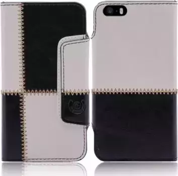 Чехол для Apple iPhone 5 5S numia книжный стиль с узором шва черно-белый
