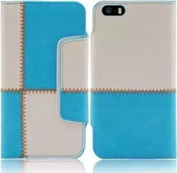 Чехол для Apple Iphone 5C numia в стиле книги, узор шва, синий и белый