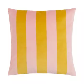 Чехол для декоративной подушки H&M Home Velvet, розовый/желтый