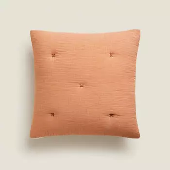 Чехол для декоративной подушки Zara Home Chiffon and Cotton Jersey, красновато-коричневый