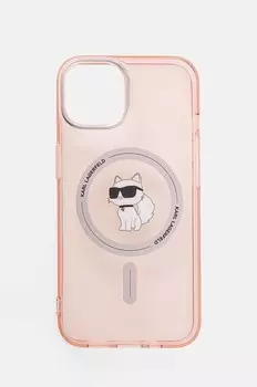 Чехол для iPhone 14/15/13 6.1 Karl Lagerfeld, розовый