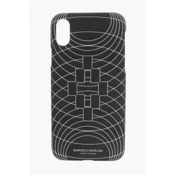 Чехол для iPhone RSD TRANSPORTE EXCEP XS с тиснением и принтом Marcelo Burlon, Black