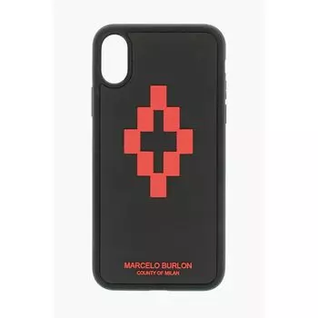 Чехол для iPhone XS с тиснением и принтом CROSS 3D Marcelo Burlon, Black
