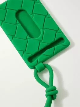 Чехол для карт Intrecciato Rubber с ремешком BOTTEGA VENETA, зеленый