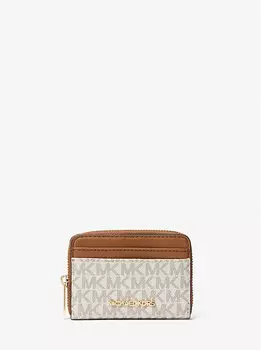 Чехол для карт Jet set travel среднего размера с застежкой-молнией и логотипом Michael Kors, белый