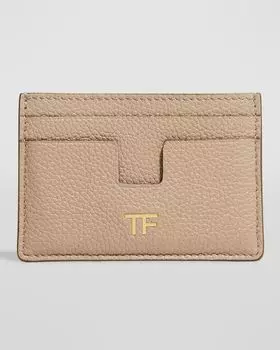 Чехол для карт TF из зерненой кожи TOM FORD, цвет Silk Taupe