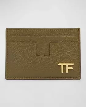 Чехол для карт TF из зерненой кожи TOM FORD, цвет Olive