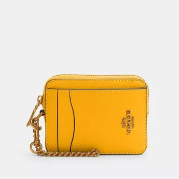 Чехол для карточек Coach Outlet на молнии, цвет Gold/Flax