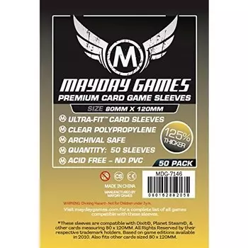 Чехол для карточек Mayday Magnum Ultra Fit 50 Card Sleeves 80 X 120Mm Mayday Games
