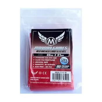 Чехол для карточек Mtg Pro Card Sleeves 66 X 91 Mm Red Backed Textured: 80 Pack Mayday Games