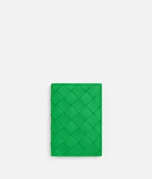 Чехол для карточек с клапаном Intrecciato Bottega Veneta, зеленый