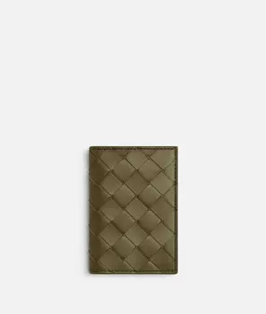 Чехол для карточек с клапаном Intrecciato Bottega Veneta, темно-бежевый
