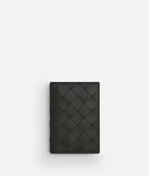 Чехол для карточек с клапаном Intrecciato Bottega Veneta, темно-зеленый