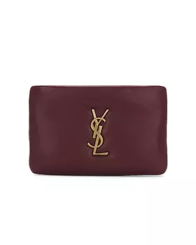 Чехол для кредитных карт Calypso на молнии Saint Laurent, цвет Rouge Merlot