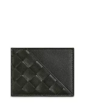 Чехол для кредитных карт Intrecciato Diagonal Bottega Veneta, черный