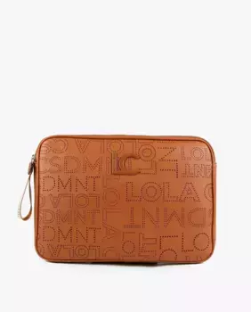 Чехол для ноутбука с логотипом и молнией Lola Casademunt, коричневый