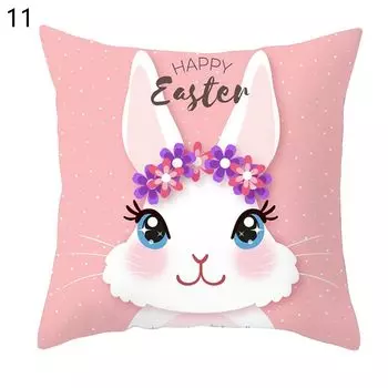 Чехол для подушки atmable, простой в уходе, полиэстер, чехол для подушки с принтом счастливой Пасхи и кролика, мебельные аксессуары-11 Stuttg