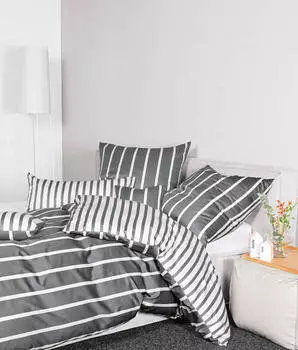 Чехол для подушки gentano Janine, антрацитовый/белый