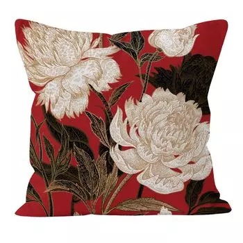 Чехол для подушки Langable Моющийся Легкий Роскошный Праздничный Декор Дома Короткий Флис Фестиваль Китайского Нового Года Плед Наволочка для Гостиной-A Stuttg