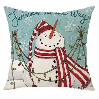 Чехол для подушки, моющийся декоративный льняной чехол для гостиной, дивана, наволочка, рождественский декор для повседневной жизни-D Stuttg