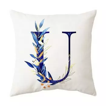 Чехол для подушки с алфавитом, дизайн, пыль, короткая бархатная подушка с цветком и буквами, наволочка, декор ко Дню святого Валентина, повседневное использование U Stuttg
