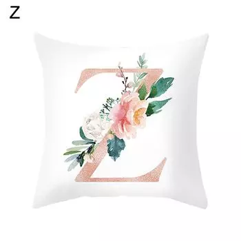Чехол для подушки с английским алфавитом A-Z с цветочным узором, чехол для подушки, диван-кровать, украшение автомобиля-Z Stuttg