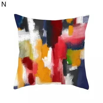 Чехол для подушки с мягкой текстурой, невидимая молния, полиэстер, персиковая кожа, декоративная картина маслом, чехол для подушки, товары для дома-N Stuttg