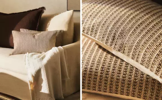 Чехол для подушки с шипами Zara Home, коричневый